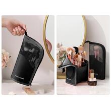 FYY Makeup Brush Organizer Bag High Capacity Portable Waterproof Dust-Free Stand-Up Makeup Brush Holder with Divider for Women Girls - màu đen - Xem 1