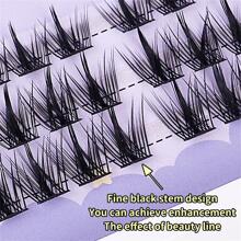 個人著墨假睫毛漫畫睫毛自然厚實單株分段式韓國化妝暗假睫毛擴展 - 黑色 - 查看 3