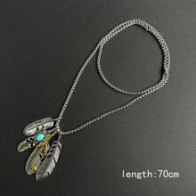 1 Lông Vũ Mặt Dây Chuyền Vòng Cổ Cho Nam Và Nữ Vintage Lá Chi Tiết Dài Áo Len Dây Chuyền Phụ Kiện Thời Trang - Nhiều màu - Xem 5