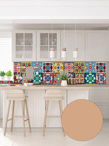 10 pezzi/20 pezzi Adesivi per piastrelle con mandala colorati per la cucina, decalcomanie da parete in PVC autoadesive, impermeabili e resistenti all'olio