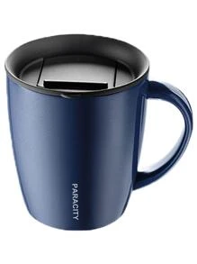 1pc Insulated Coffee Mug Stainless Steel Coffee Mug with Lid Handle Double Wall Vacuum Travel Mug Camping Tumbler Cup Men Women 12 oz - 藍色 - 查看 1