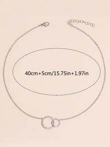 1pc Cubic Zirconia Inlaid Round Link Chain Necklace Suitable For Women's Wedding Gift