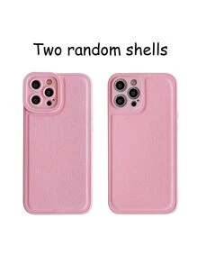 Solid Phone Case With Faux Pearl Lanyard - Pink - View 8