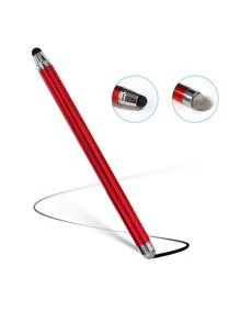 Double-ended Aluminum Alloy Touch Screen Stylus Pen - Red - View 3