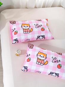 Vỏ gối họa tiết hoạt hình 2 chiếc - Hồng - Xem 5