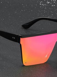 1 副男士亚克力几何一体式平顶时尚眼镜沙滩配饰眼镜墨镜街头风格适合毛衣夹克运动衫连帽衫皮裤和工装裤夏季海滩度假、户外、旅行 - 紫色 - 查看 3