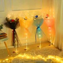 1入組隨機仿真玫瑰花束泡泡小氣球 - 彩色 - 查看 4