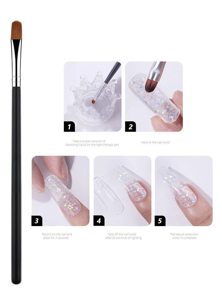 5個セット グリッタービルダージェルネイルエクステンションキット DIYネイルチャーム ネイルジェム ネイルサプライ - マルチカラー - 見る 4