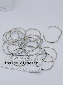Anillo talla grande 5cm diámetro interno con hoja suelta unido hierro - Plateado - Ver 2