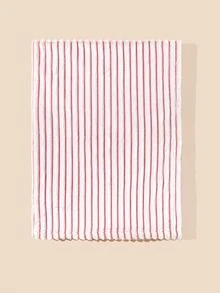 1pc Striped Flannel Baby Swaddle Blanket - Pink - View 5