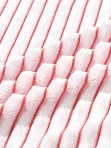 1pc Striped Flannel Baby Swaddle Blanket - Pink - View 3