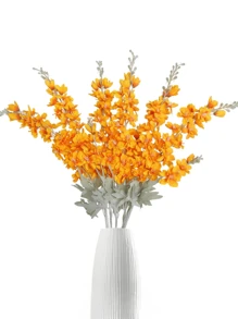 6pcs Delphinium Flowers Artificial Flowers Champagne Silk Flowers Larkspur Flower 33.5in Long Stem Artificial Flowers For Tall Vase For Home Garden Arrangement Decoration For Wedding Decoration, Valentine'S Day Decor, Birthday Decor, Anniversary Decor, Holiday Decor, Graduation Decoration, Party Decor Supplies - Orange - View 3