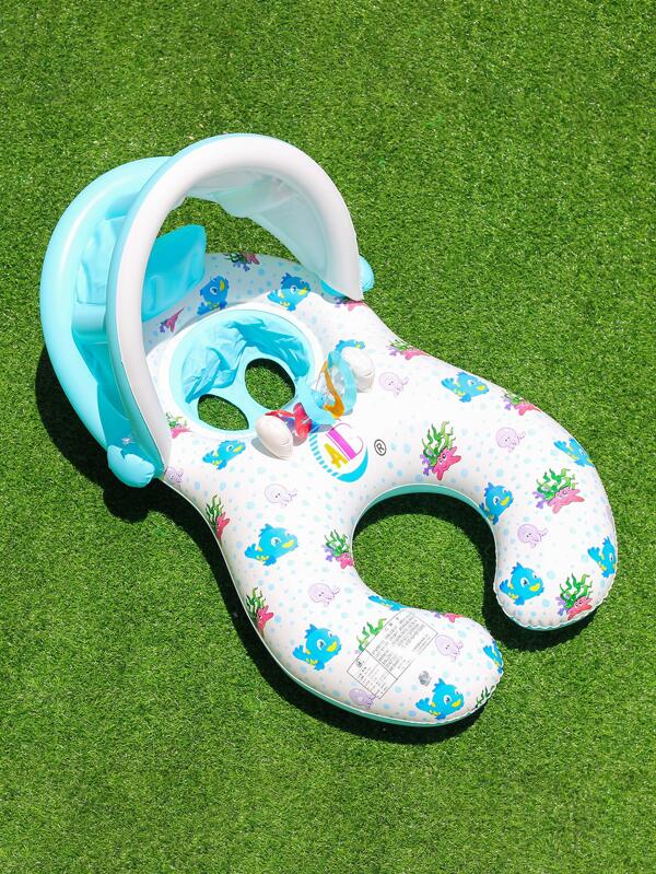 1 Pieza Anillo Inflable Doble Para Nadar, Asiento Flotante Para Fiesta En La Piscina. ¡equipo De Natación Esencial Para El Verano!