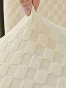 Small Check Jacquard Waterproof Elastic Chair Cover Suitable For Dining Room And Bedroom - Beige - View 9