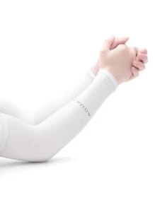 1 对/3 对男女通用冰袖夏季防晒臂套，轻质冰丝防紫外线户外臂套 - 白色 - 查看 1