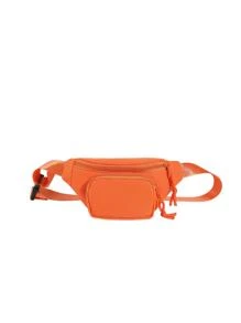 1入組兒童橘色可調整肩帶拉鍊腰包 - 橘色 - 查看 1