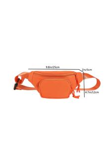 1入組兒童橘色可調整肩帶拉鍊腰包 - 橘色 - 查看 2