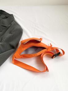 1入組兒童橘色可調整肩帶拉鍊腰包 - 橘色 - 查看 5