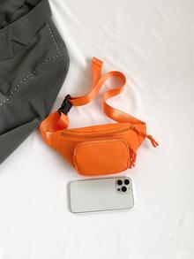 1入組兒童橘色可調整肩帶拉鍊腰包 - 橘色 - 查看 3
