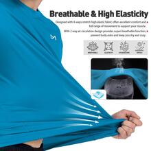 MEETYOO Men's Swim, Short Sleeve UPF 50+ Sun Top - Dusty Blue - View 4