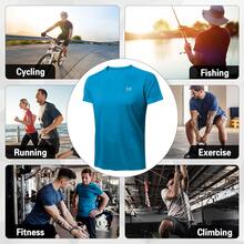 MEETYOO Men's Swim, Short Sleeve UPF 50+ Sun Top - Dusty Blue - View 6