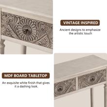COSIEST Console Table With 2 Drawers, MDF Narrow Entryway Table With Storage Shelf, Wood Accent Sofa Table For Living Room, Entrance, Hallway, Couch, Light Grey