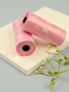 Bolsas 2 de mascota pata de perro patrón limpieza desperdiciar , 15 rollo - Rosa Pálido - Ver 4