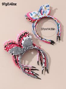 10pcs Girls Faux Pearl & Bow Decor Headband For Hair Decoration