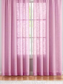 1 件日式亚麻薄纱窗帘，十字图案，适用于卧室、客厅和各种场合 - 粉色 - 查看 3