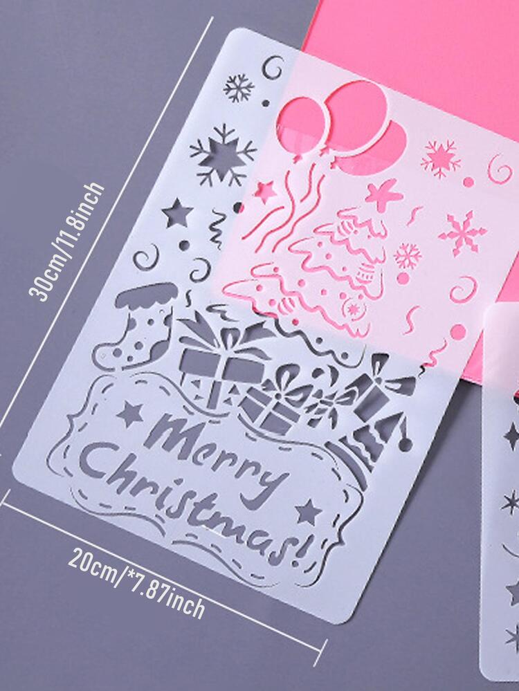 5 יחידות חלול תבניות ציור לציור יד של ילדים ותלמידים וגרפיטי - לבן - ראה 7