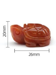 1入組隨機天然石頭裝飾物手工雕刻小的龜造型瑪瑙黃色的玉透明石英綠色砂金石蛋白石水晶寶石家庭裝飾用品首飾類禮物26X20mm - 綠色 - 查看 6