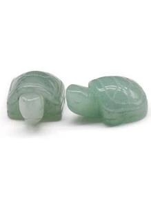 1入組隨機天然石頭裝飾物手工雕刻小的龜造型瑪瑙黃色的玉透明石英綠色砂金石蛋白石水晶寶石家庭裝飾用品首飾類禮物26X20mm - 綠色 - 查看 1