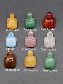 1入組隨機天然石頭裝飾物手工雕刻小的龜造型瑪瑙黃色的玉透明石英綠色砂金石蛋白石水晶寶石家庭裝飾用品首飾類禮物26X20mm - 綠色 - 查看 2