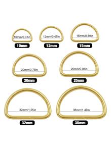 20入組金色顏色D型環扣飾