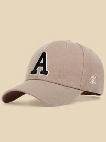 AR 1 chiếc mũ bóng chày có thể điều chỉnh cho nữ có thêu chữ hoa 'a', thích hợp cho du lịch mùa xuân và mùa thu, kỳ nghỉ ở bãi biển và các hoạt động ngoài trời giải trí - Màu Khaki - Xem 2