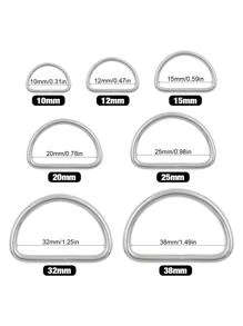 20入組銀D環扣飾 - 銀色 - 查看 3