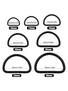 20pcs Black D-ring Buckles