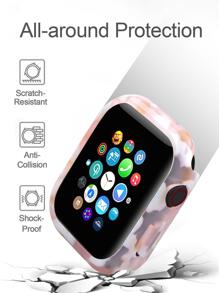 1入組圖案時尚合成樹脂殼套,適用於Apple Watch - 彩色 - 查看 5