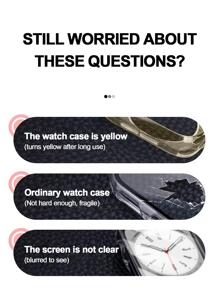 1入組圖案時尚合成樹脂殼套,適用於Apple Watch - 彩色 - 查看 7