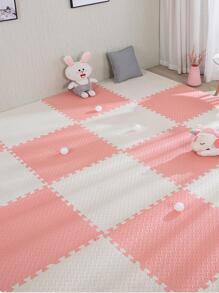 2 tấm lót sàn chung xốp chống trượt màu trơn cho trẻ tập bò - trắng - Xem 2