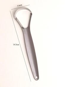 Raspador de lengua de acero inoxidable de 3 piezas, adecuado para hombres y mujeres Limpiador de lengua Cepillo de lengua Lengua de cobre Lengua de goma Herramienta de limpieza bucal Herramienta de higiene bucal - Plateado - Ver 4