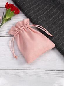 10入組粉色的絲絨抽繩首飾包裝小袋 - 粉色 - 查看 2