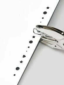 1pc Heart Shaped Hole Puncher - Pink - View 4