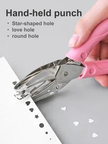 1pc Heart Shaped Hole Puncher - Pink - View 3