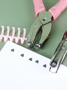 1pc Heart Shaped Hole Puncher - Pink - View 1
