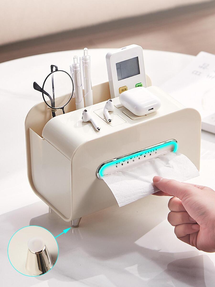 1入組多功能紙巾盒 - 白色 - 查看 1