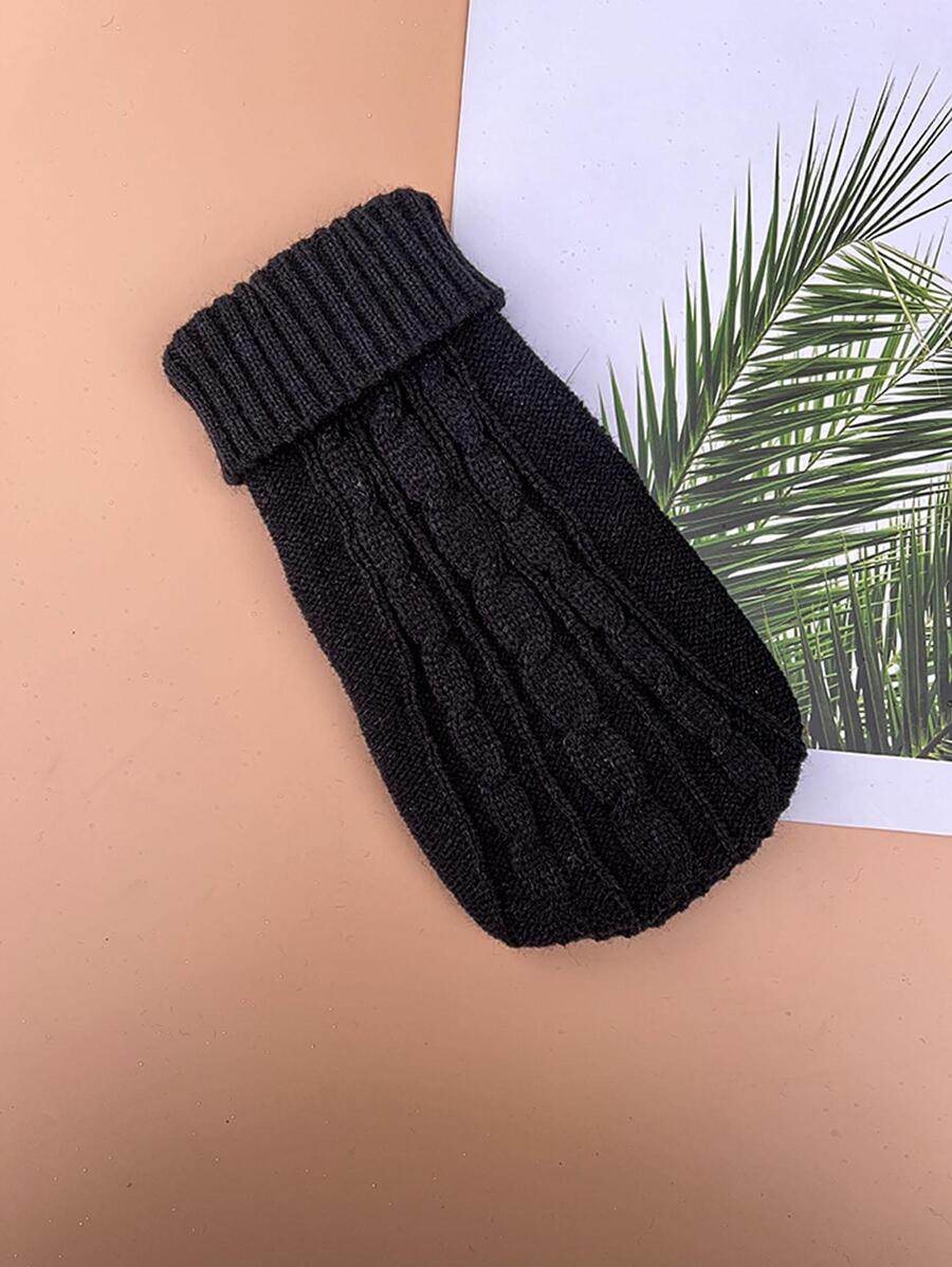 1 pieza unicolor 3d girante cuerda con diseño de flor Ropa para mascotas - Negro - Ver 1