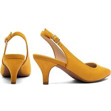 Women's Slingback High Heel Pointed Toe Dress Pumps Shoes - Màu vàng - Xem 3