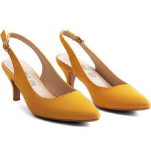 Women's Slingback High Heel Pointed Toe Dress Pumps Shoes - Màu vàng - Xem 2