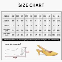 Women's Slingback High Heel Pointed Toe Dress Pumps Shoes - Màu vàng - Xem 5
